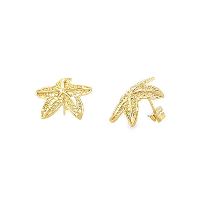 Jai's 14K Yellow Gold Starfish Studs