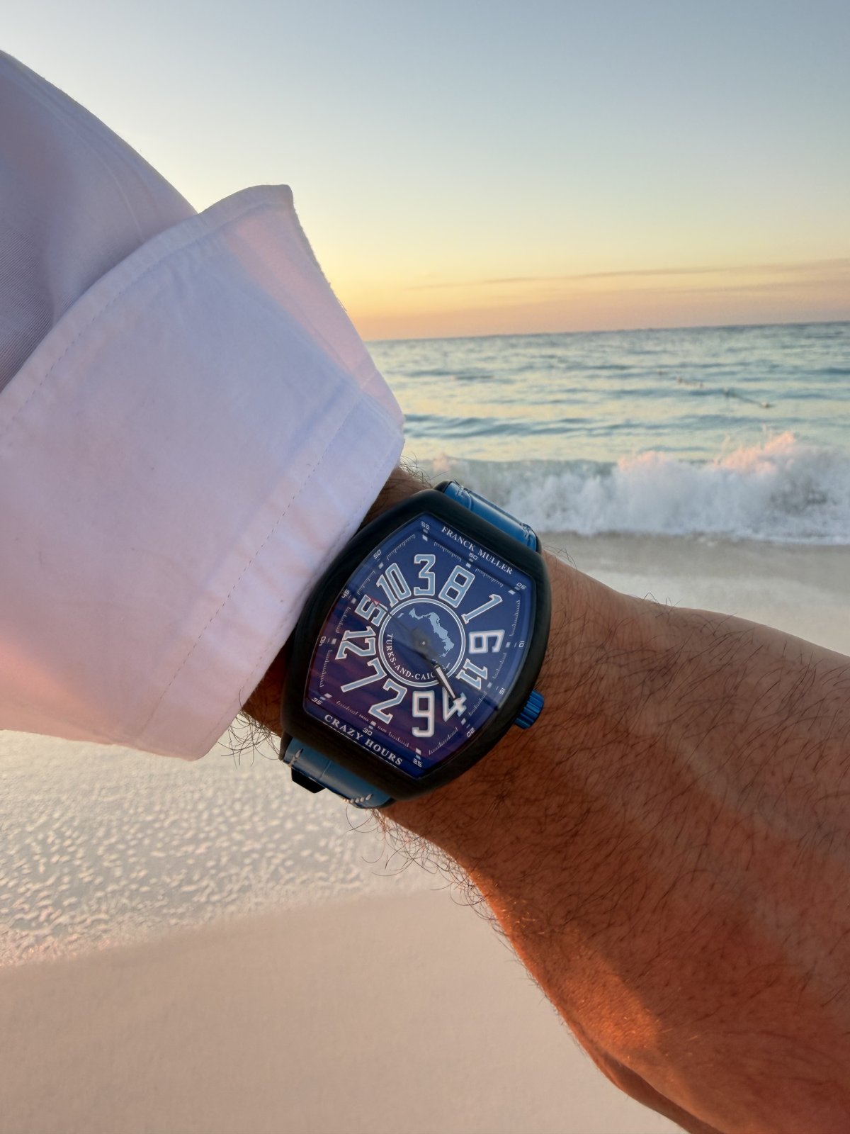 Franck Muller's Vanguard Crazy Hours Turks & Caicos with Blue Dial