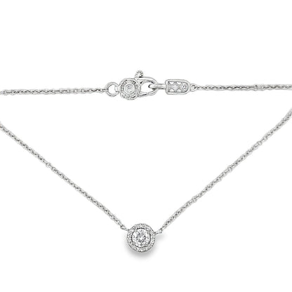 Tacori's 18K White Gold Diamond Halo Necklace