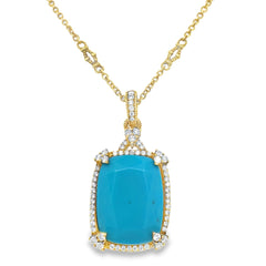 Judith Ripka's 18K Yellow Gold Turquoise & Diamond Pendant