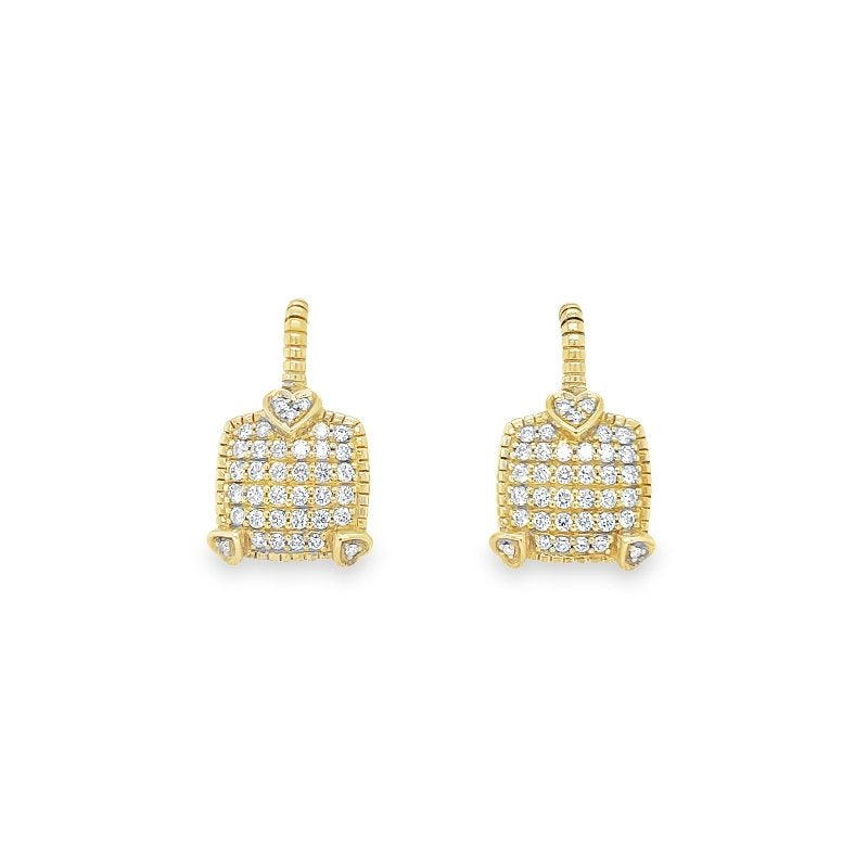 Judith Ripka's 18K Yellow Gold Pave Diamond Drop Earrings