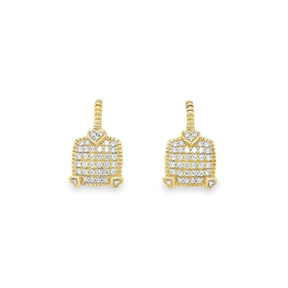 Judith Ripka's 18K Yellow Gold Pave Diamond Drop Earrings