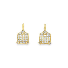 Judith Ripka's 18K Yellow Gold Pave Diamond Drop Earrings