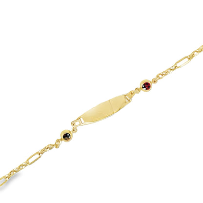 Jai’s 14K Yellow Gold Baby ID & Lady Bug Figaro Chain Bracelet