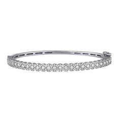 Morris & David's 14K White Gold Diamond Floral Bangle