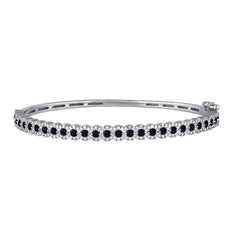 Morris & David's 14K White Gold Sapphire & Diamond Floral Bangle