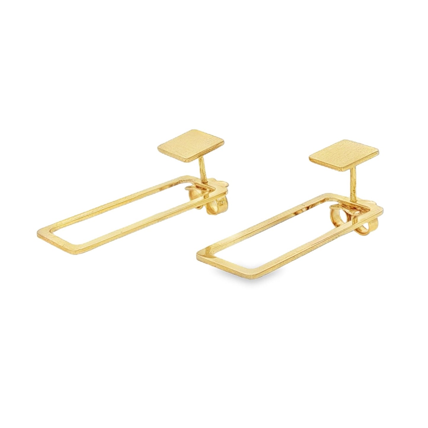 Jai's 18K Yellow Gold Rectangular Drop Earrings