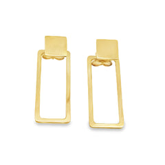 Jai's 18K Yellow Gold Rectangular Drop Earrings