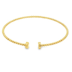 Jai's 18K Yellow Gold Flat-capped Beaded Bangle