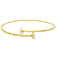 Jai's 18K Yellow Gold Overlapping Flat-capped Bangle