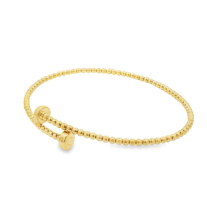 Jai's 18K Yellow Gold Overlapping Flat-capped Bangle