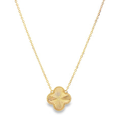 Jai's 18K Yellow Gold Faceted Clover Necklace
