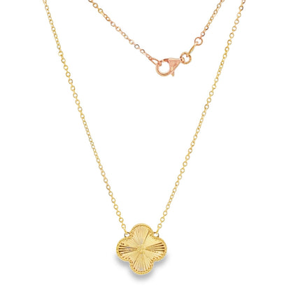 Jai's 18K Yellow Gold Faceted Clover Necklace