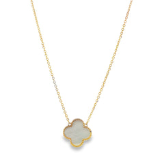 Jai's 18K Yellow Gold Mother-of-Pearl Clover Necklace