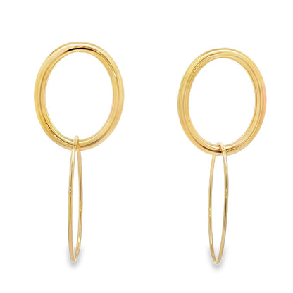 Jai's 18K Yellow Gold Oval Drop Earrings