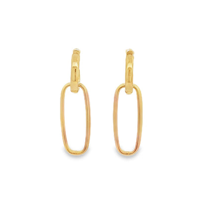 Jai's 18K Yellow Gold Elongated Oval Drop Earrings