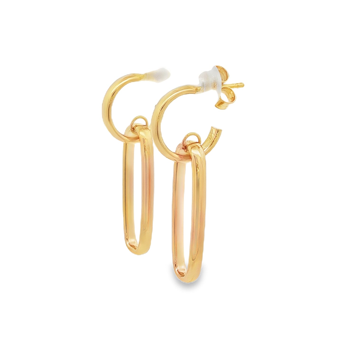 Jai's 18K Yellow Gold Elongated Oval Drop Earrings