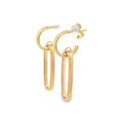 Jai's 18K Yellow Gold Elongated Oval Drop Earrings