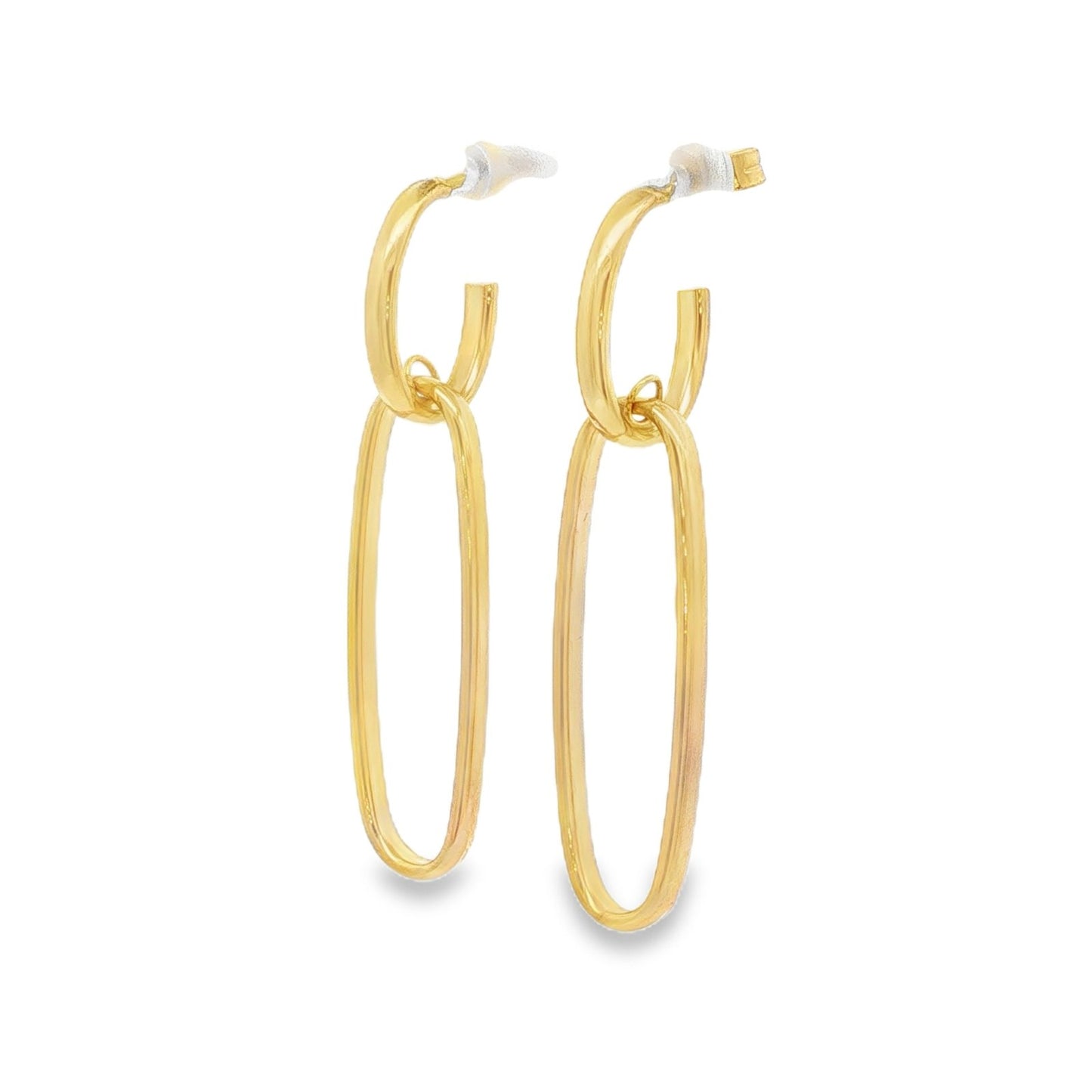 Jai's 18K Yellow Gold Elongated Oval Drop Earrings