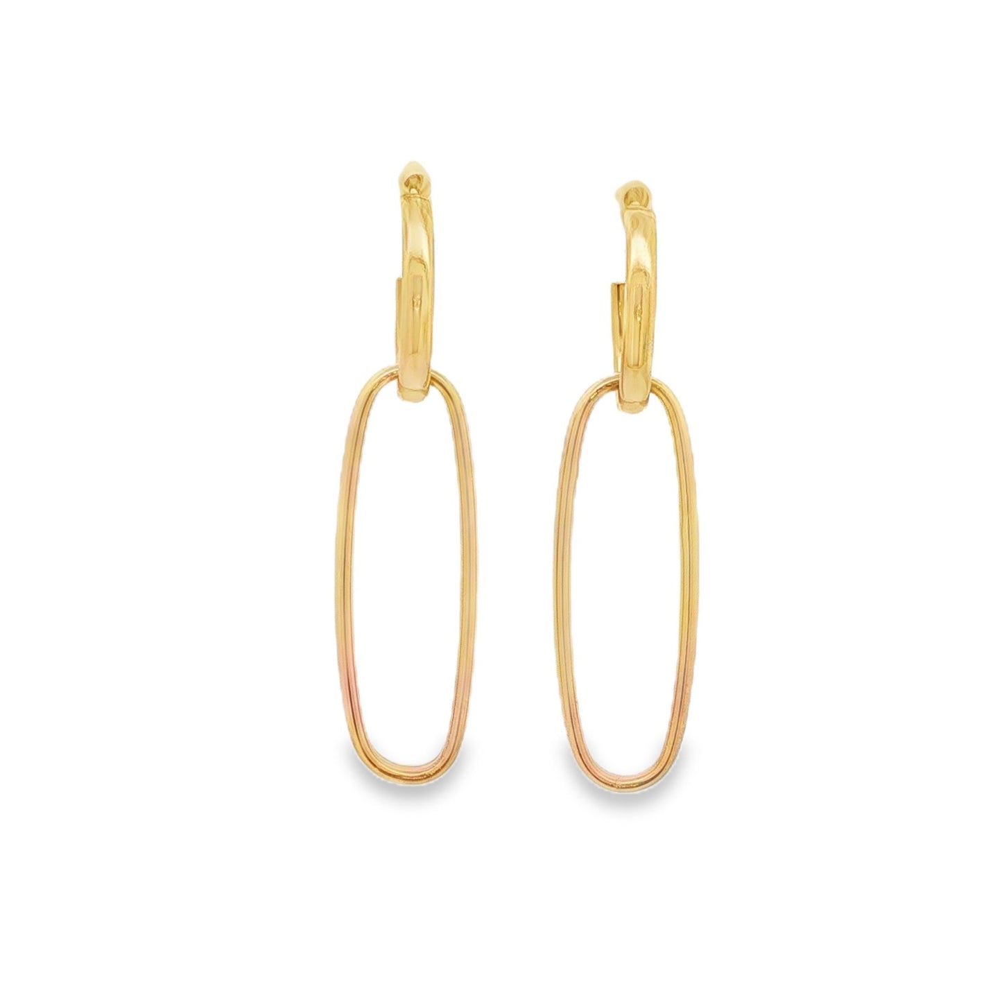 Jai's 18K Yellow Gold Elongated Oval Drop Earrings