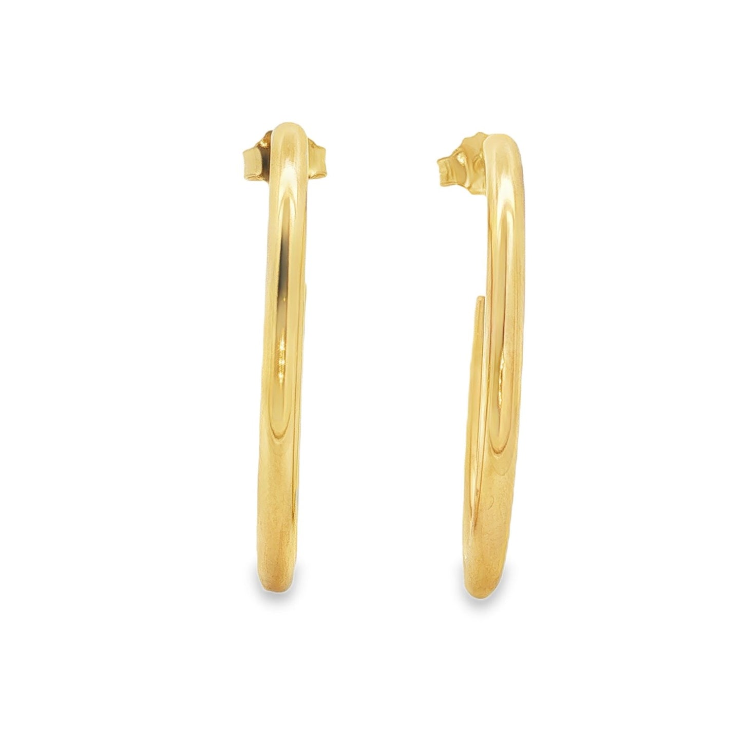 Jai's 18K Yellow Gold Rounded Open Hoops