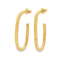 Jai's 18K Yellow Gold Elongated Open Hoops