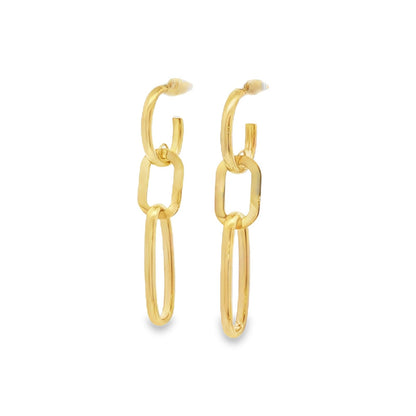 Jai's 18K Yellow Gold Elongated Multi-oval Drop Earrings