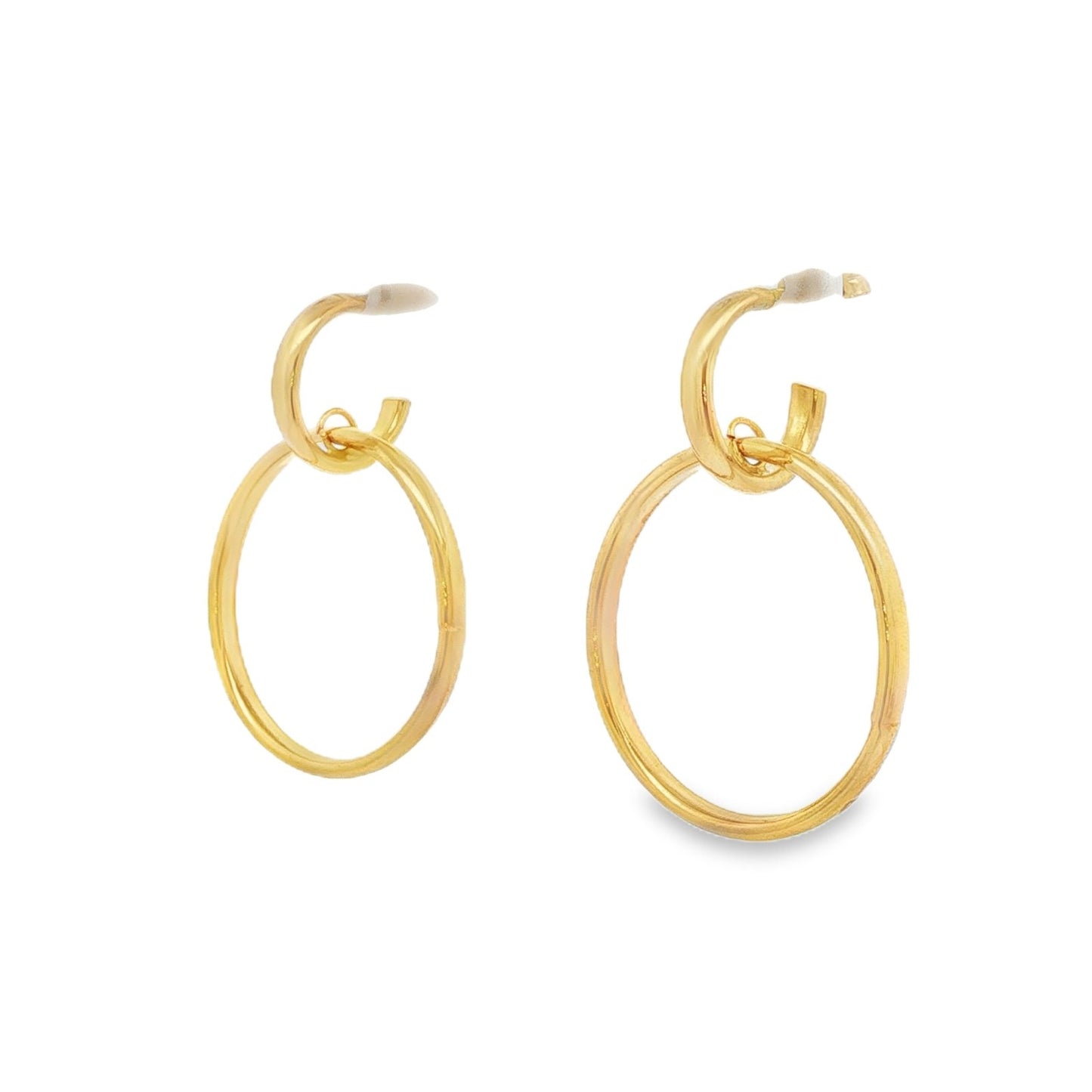Jai's 18K Yellow Gold Circular Drop Earrings