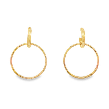 Jai's 18K Yellow Gold Circular Drop Earrings