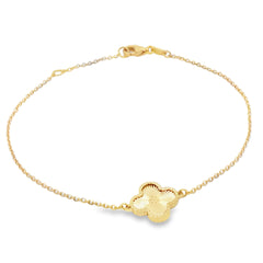 Jai's 18K Yellow Gold Faceted Clover Bracelet
