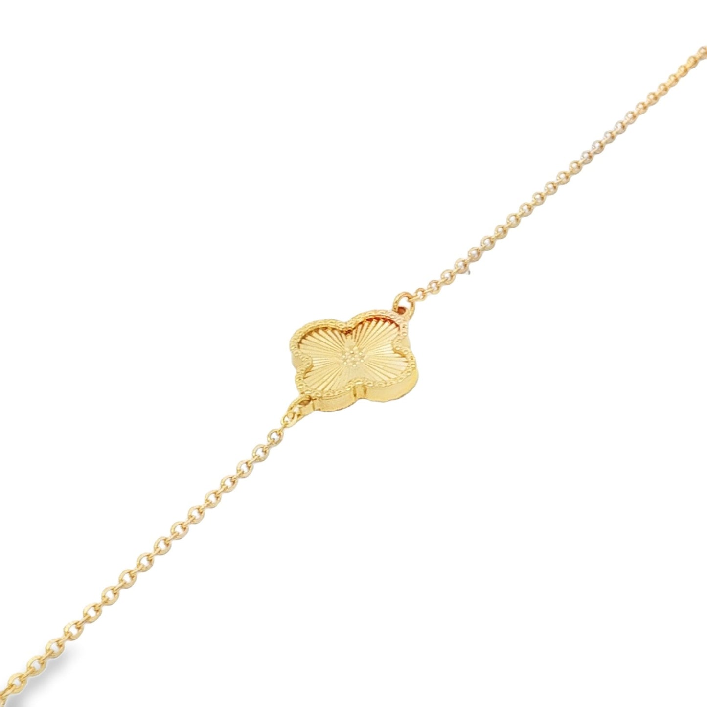 Jai's 18K Yellow Gold Faceted Clover Bracelet