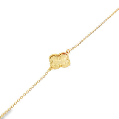 Jai's 18K Yellow Gold Faceted Clover Bracelet