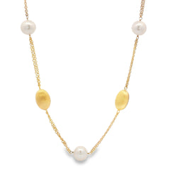 Jai's 18K Yellow Gold Pearl & Satin Bead Necklace