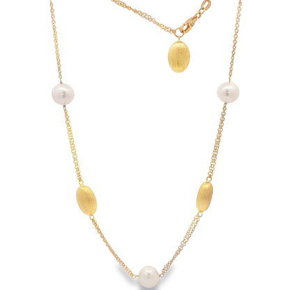 Jai's 18K Yellow Gold Pearl & Satin Bead Necklace