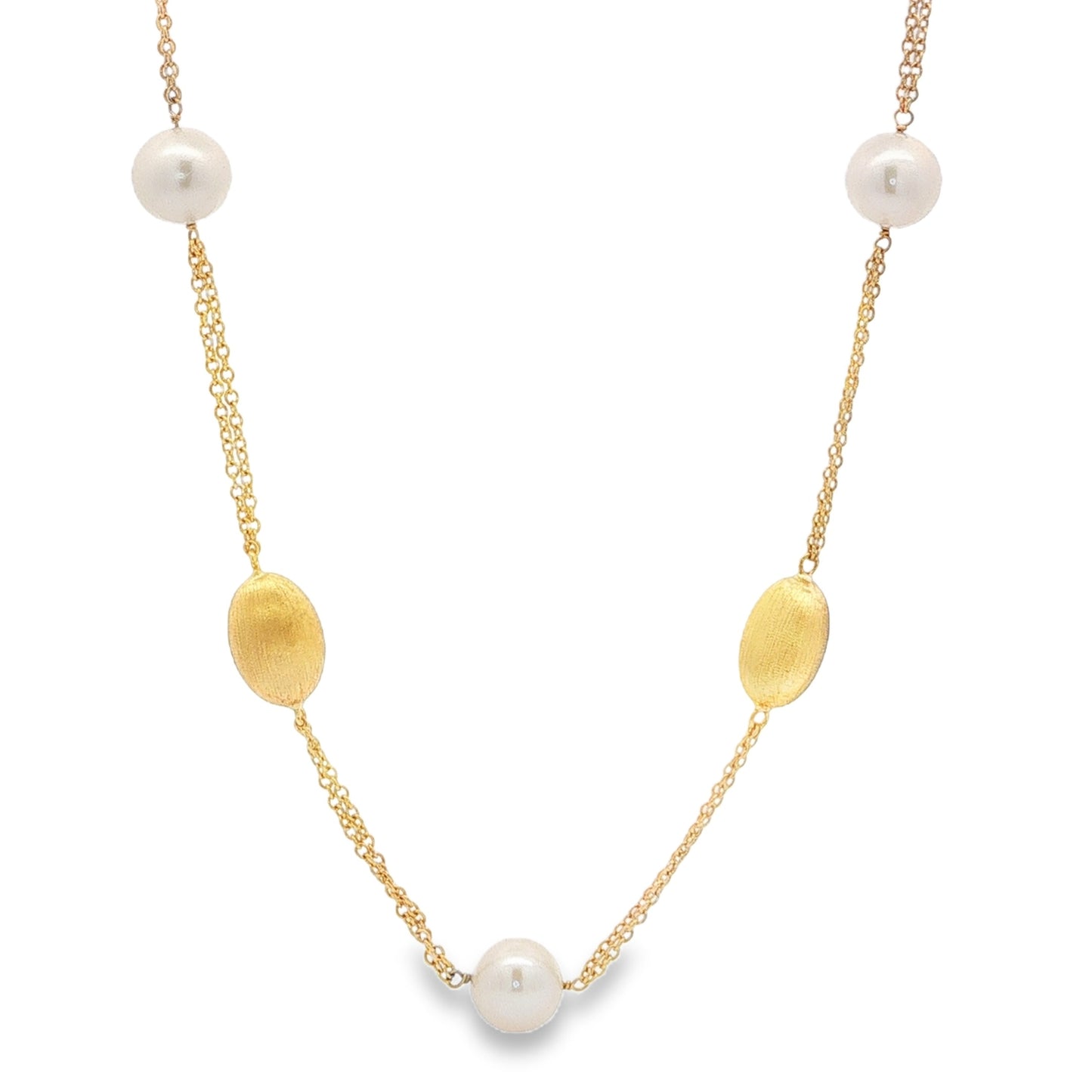 Jai's 18K Yellow Gold Pearl & Satin Bead Necklace