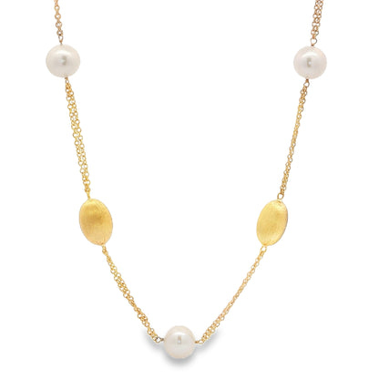 Jai's 18K Yellow Gold Pearl & Satin Bead Necklace