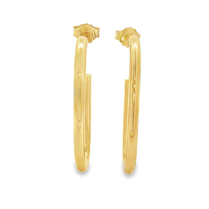 Jai's 18K Yellow Gold Elongated Open Hoops