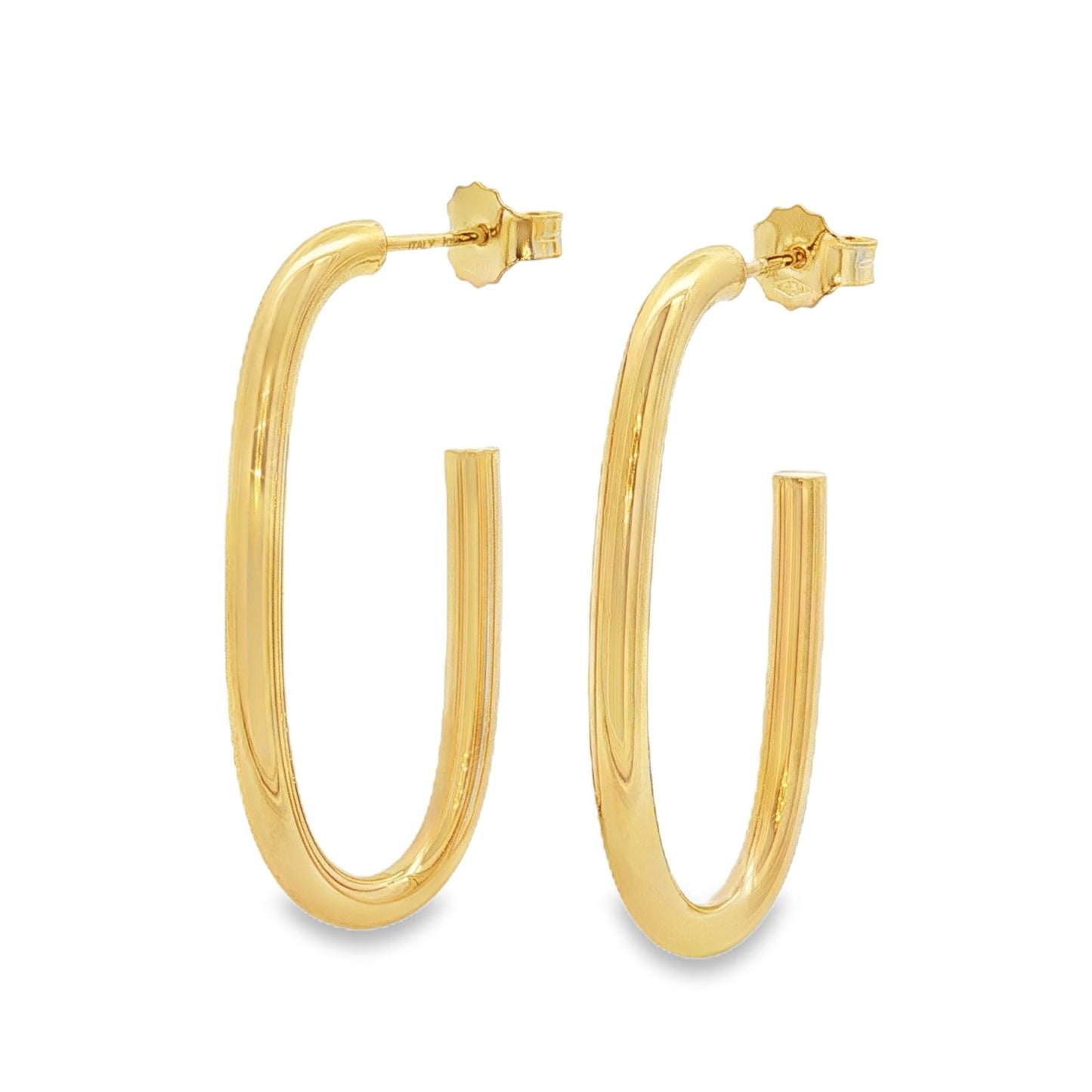 Jai's 18K Yellow Gold Elongated Open Hoops
