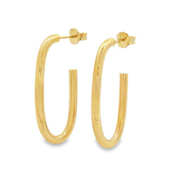 Jai's 18K Yellow Gold Elongated Open Hoops