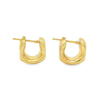 Jai's 18K Yellow Gold Small Thick Squared Hoops