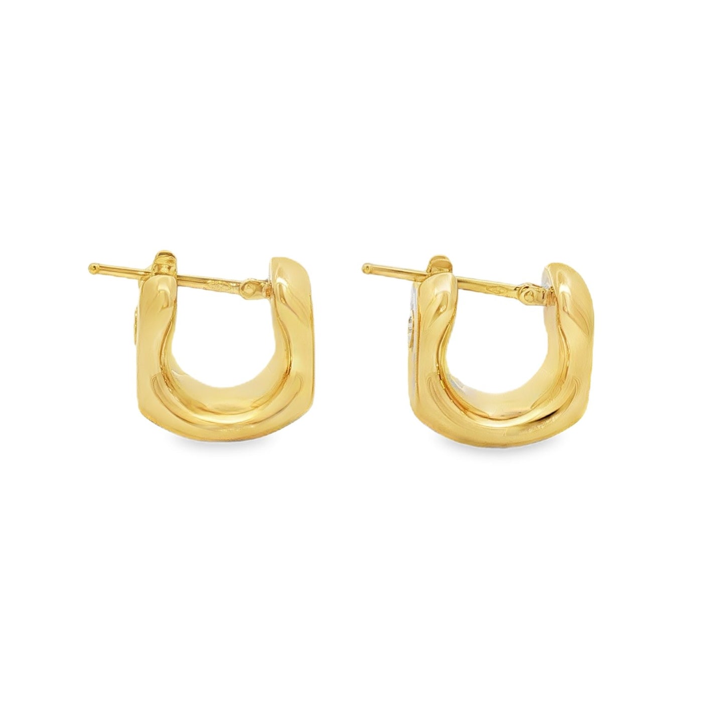 Jai's 18K Yellow Gold Small Thick Squared Hoops