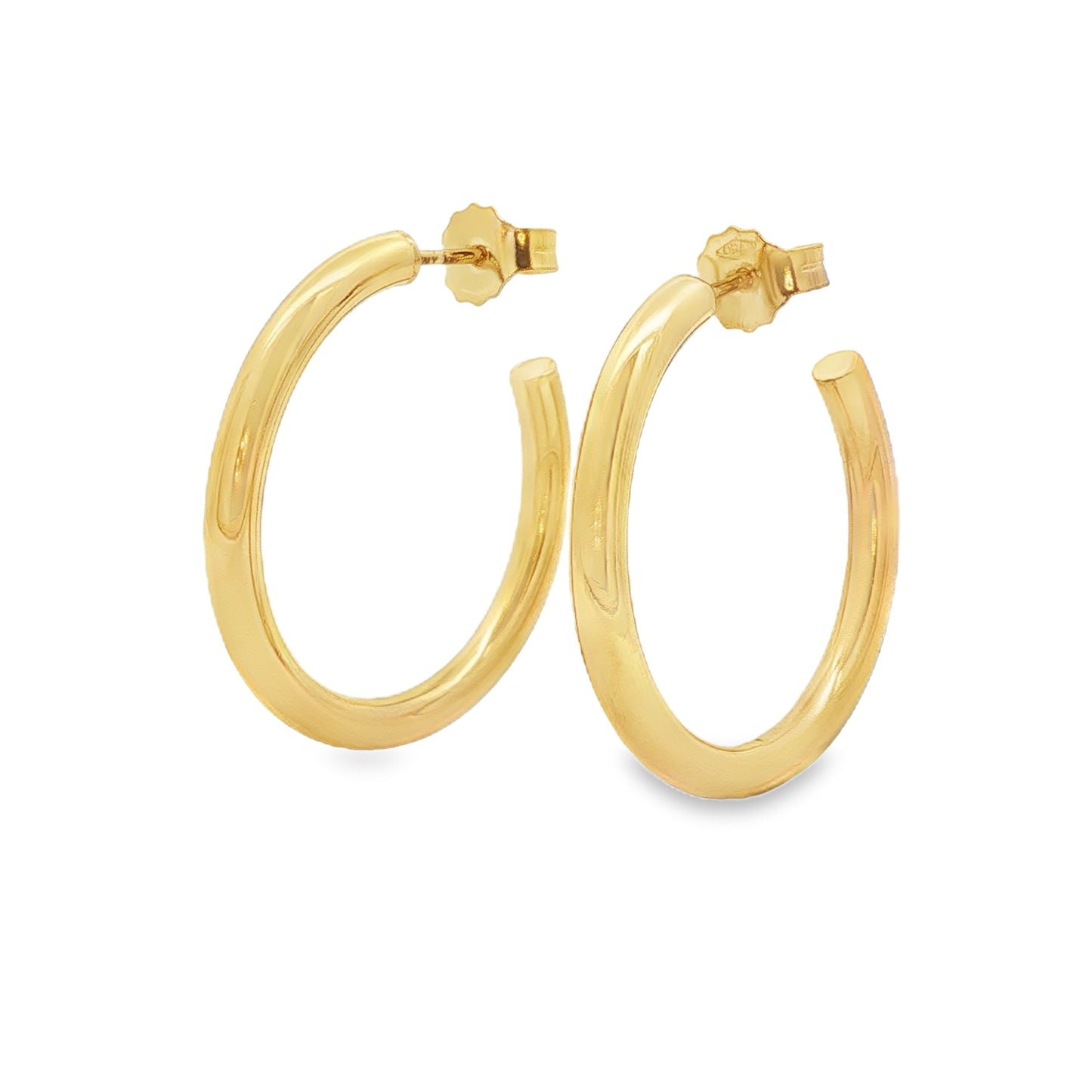 Jai's 18K Yellow Gold Rounded Open Hoops