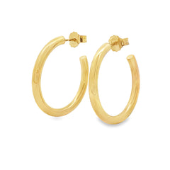 Jai's 18K Yellow Gold Rounded Open Hoops