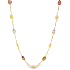 Jai's 18K Yellow Gold Tourmaline & Polished Bead Necklace