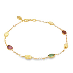 Jai's 18K Yellow Gold Tourmaline & Polished Bead Bracelet