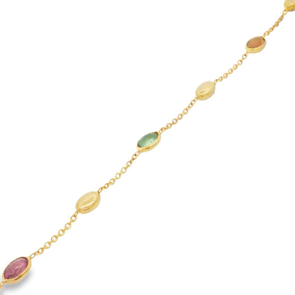 Jai's 18K Yellow Gold Tourmaline & Polished Bead Bracelet