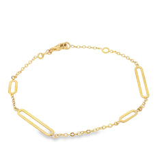 Jai's 18K Yellow Gold Cable & Paperclip Chain Bracelet