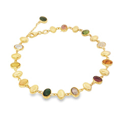 Jai's 18K Yellow Gold Tourmaline & Polished Bead Bracelet