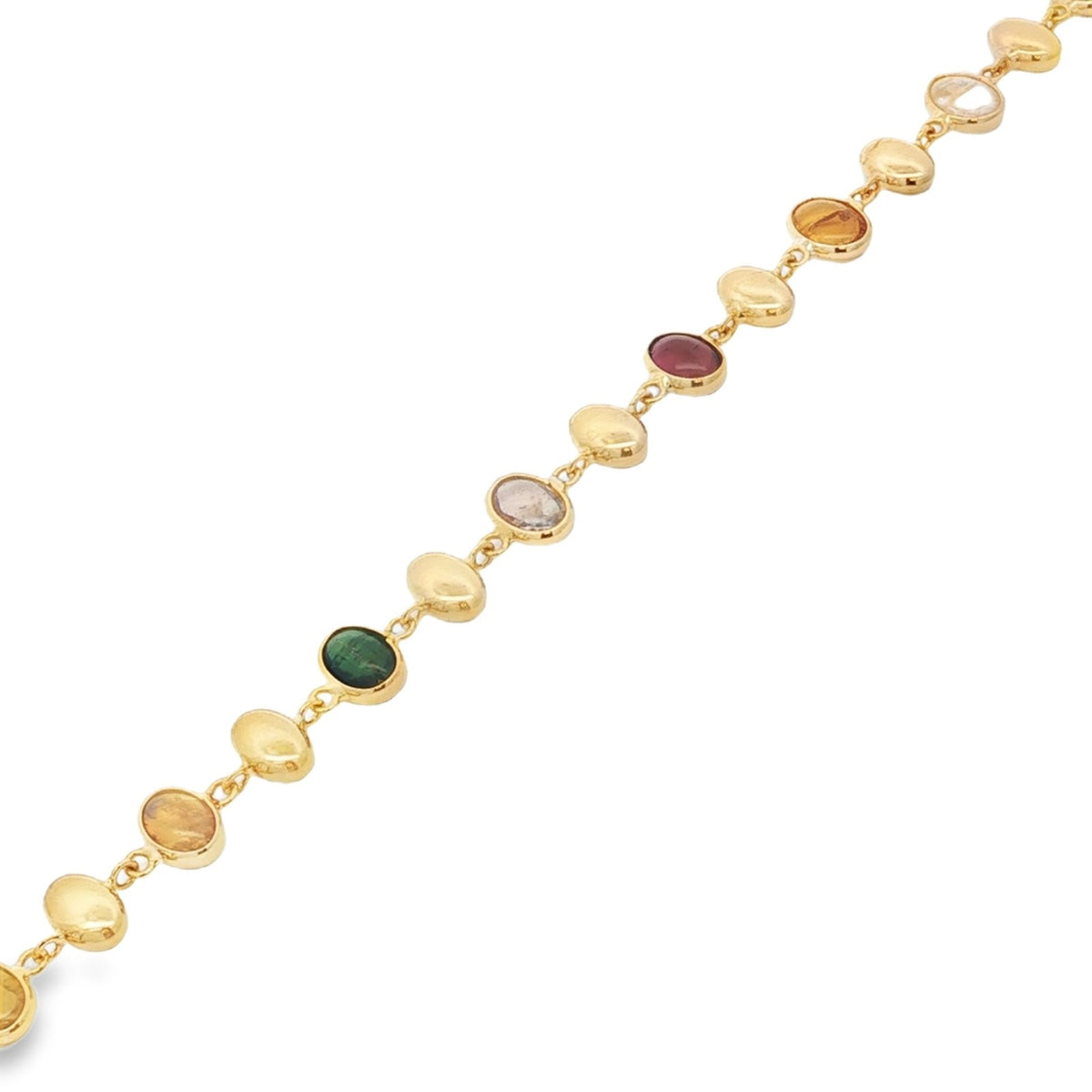 Jai's 18K Yellow Gold Tourmaline & Polished Bead Bracelet
