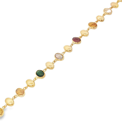 Jai's 18K Yellow Gold Tourmaline & Polished Bead Bracelet